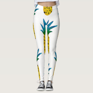 Leggings Patrón de piñas amarillas