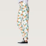 Leggings Patrón de piñas color agua en blanco<br><div class="desc">Patrón de piña acuarela en las piernas blancas.</div>