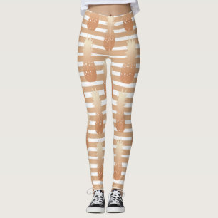 Leggings Patrón de Piñas Doradas Tropical 