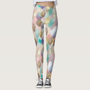 Leggings Patrón de pincel diagonal vibrante