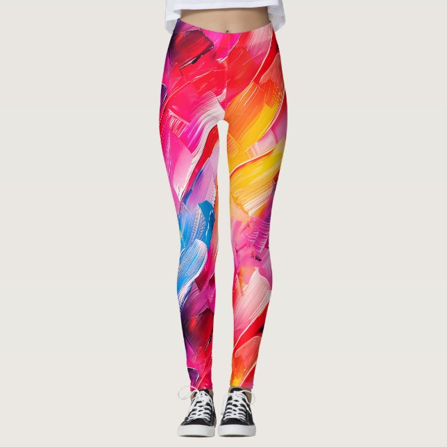 Leggings patrón de pinceladas 2 (Anverso)