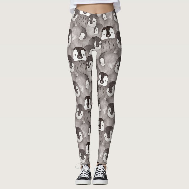 Leggings Patrón de pingüino de bebé (Anverso)