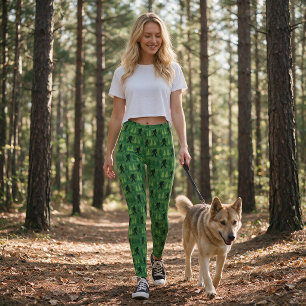 Leggings Patrón de pino del bosque de Bigfoot