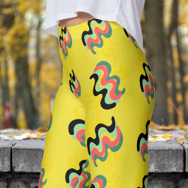 Leggings Patrón de pintura al jengibre amarillo de Dandelio