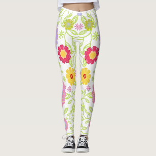 Leggings Patrón de pintura de arte floral