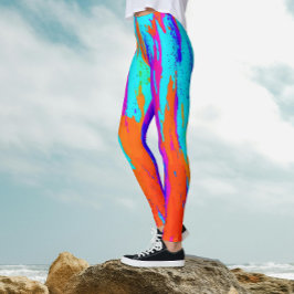 Leggings Patrón de pintura de trazo de pincel de color arco