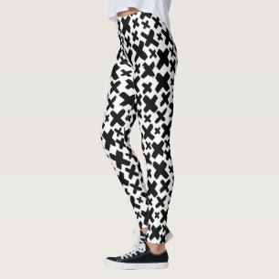 Leggings Patrón de pintura negra