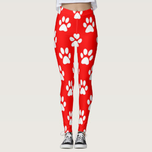 Leggings Patrón de pinturas rojas y blancas