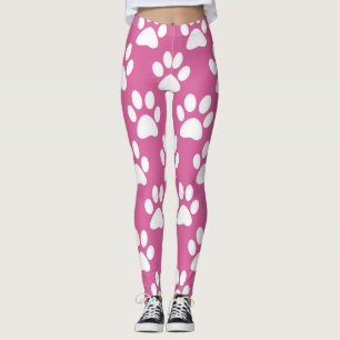 Leggings Patrón de pinturas rosas y blancas