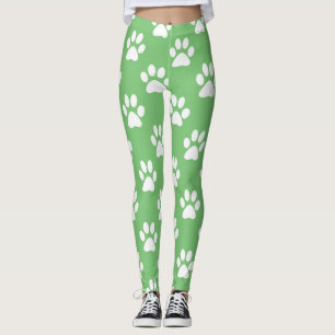 Leggings Patrón de pinturas verdes y blancas