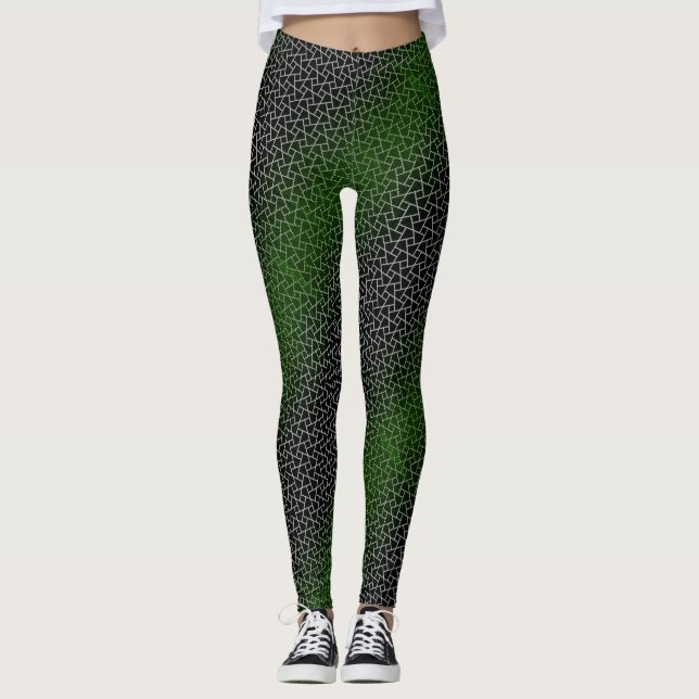 Leggings Patrón de píxeles 01.GRN.bw Negro BG (Anverso)