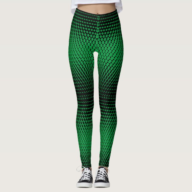 Leggings Patrón de píxeles 09.B.w. Green BG (Anverso)