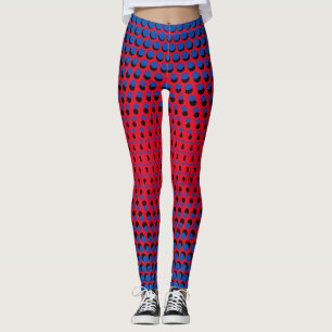 Leggings Patrón de píxeles 09.BBLK.w BG rojo