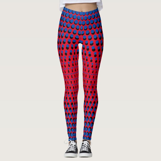 Leggings Patrón de píxeles 09.BBLK.w BG rojo (Anverso)