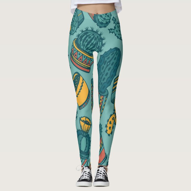Leggings Patrón de planta (Anverso)