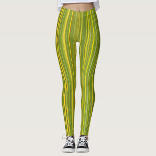 LEGGINGS PATRÓN DE PLANTA MUSTARD