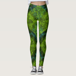 Leggings Patrón de plantas.12c Negro BG