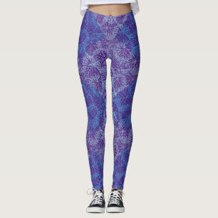 Leggings Patrón de plantas 13b Purple BG