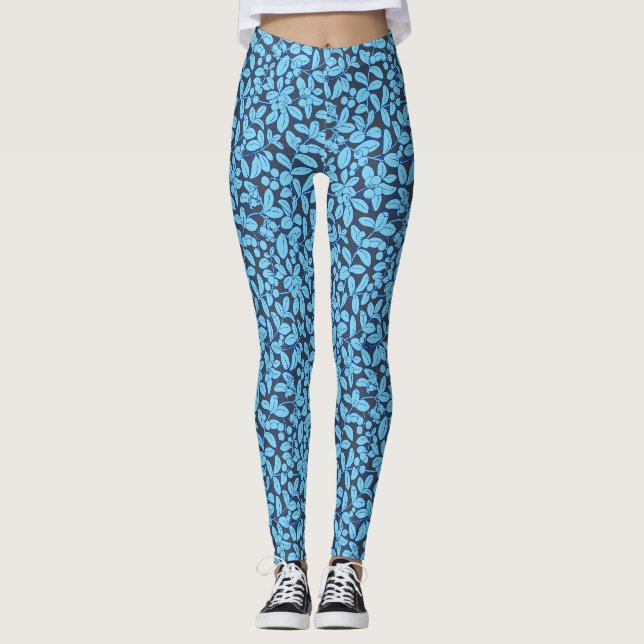 Leggings Patrón de plantas A09w Dgrey BG (Anverso)