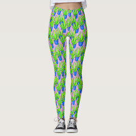 Leggings Patrón de plantas de aloe vera