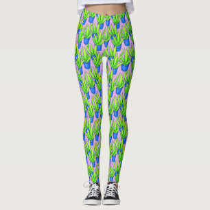 Leggings Patrón de plantas de aloe vera