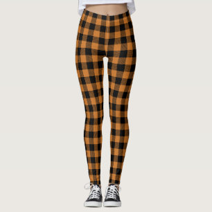 Leggings patrón de plaqueta de naranja de calabaza