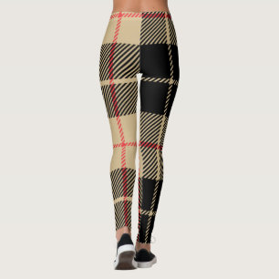 Leggings  Patrón de platillos controlados de tartán escoc