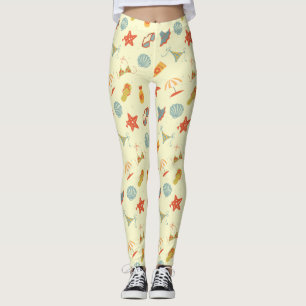 Leggings Patrón de playa de verano