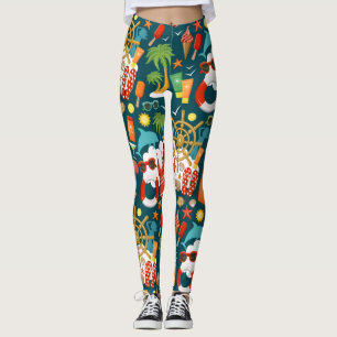 Leggings patrón de playa fiesta de verano de vacaciones