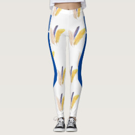 Leggings Patrón de pluma bohemio