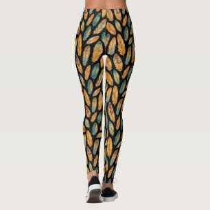 Leggings Patrón de plumas de Boho