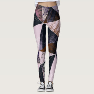 Leggings Patrón de polígono abstracto, triángulos coloridos