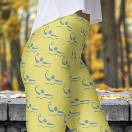 Leggings Patrón de polo de agua de las mujeres amarillas di