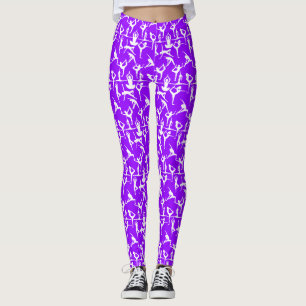 Leggings Patrón de pose de yoga 01.bx4.LUPurple BG