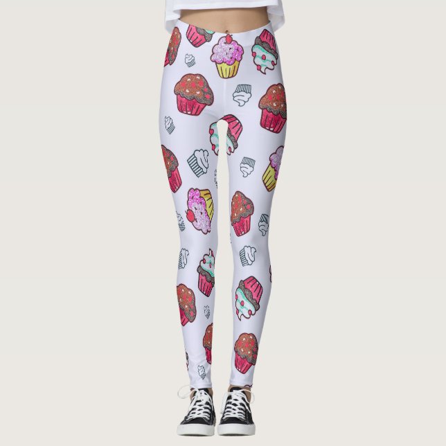 Leggings Patrón de postre de dulces dulces y adorables | (Anverso)