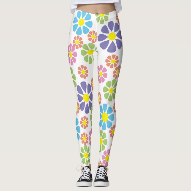 Leggings Patrón de potencia de las flores (Anverso)