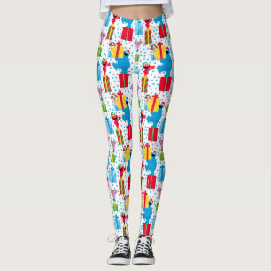 Leggings Patrón de presentación navideña de Plaza Sésamo