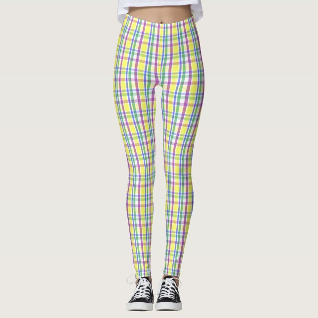 Leggings Patrón de primavera de relleno de pastilla de pasc (Anverso)
