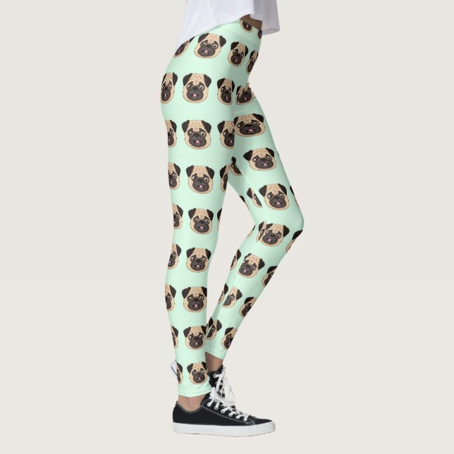 Leggings Patrón de Pug Amante de Perros Lindos (Derecha)
