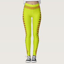 Leggings Patrón de puntas de costura de bola de softbol