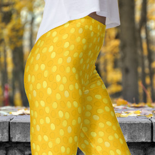 Leggings Patrón de punto amarillo y Mikado Polka