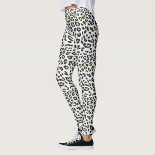 Leggings Patrón de punto de leopardo de Pastel