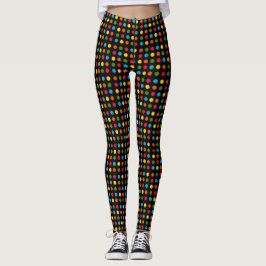 Leggings Patrón de punto de polka pequeño y colorido sobre