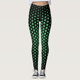 Leggings Patrón de punto de técnico verde