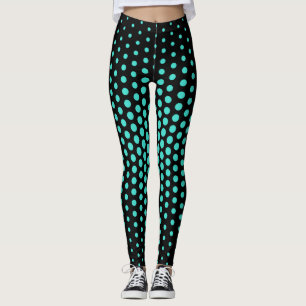 Leggings Patrón de punto de tecnología turquesa