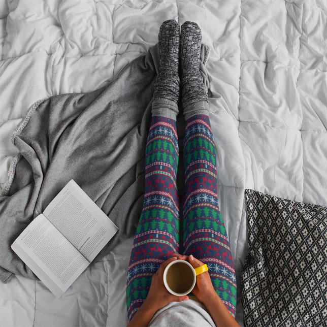Leggings Patrón de punto de vacaciones de invierno (Subido por el creador)