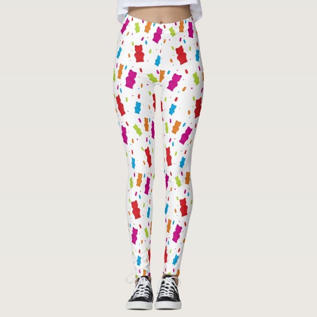 Leggings Patrón de punto del oso de goma (Anverso)