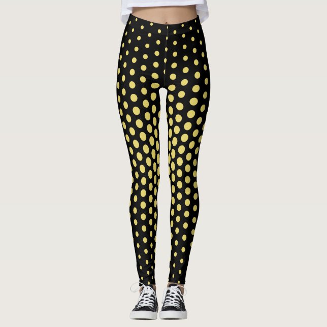 Leggings Patrón de punto técnico amarillo (Anverso)