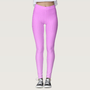 Leggings Patrón de puntos blancos rosados