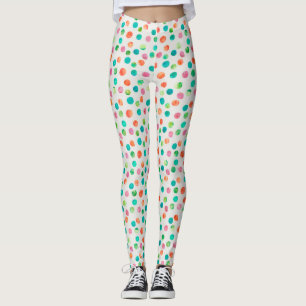 Leggings Patrón de puntos de acuarela coloridos